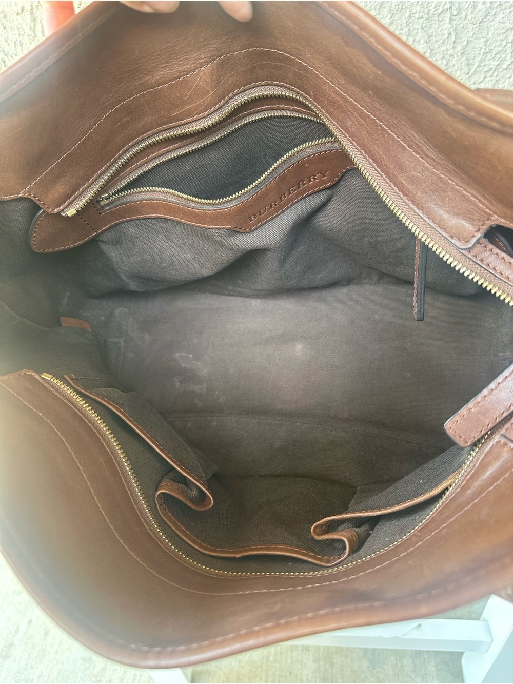 BURBERRY Plaid Leather hand bag - Picture 6 of 14